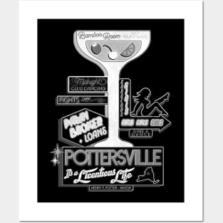 Pottersville (Black and White) Posters and Art